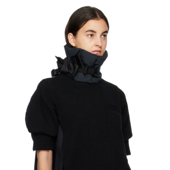 Sacai Accessories - Sacai Black Padded Neck Warmer / Infinity Scarf NWT